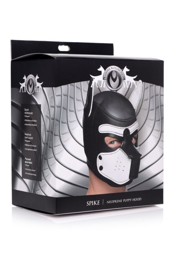 Spike Puppy BDSM Hood - Zwart/Wit - Afbeelding 14