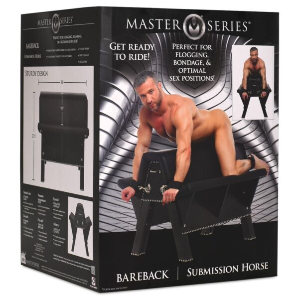 Bareback Submission Horse Bondage Bank - Zwart - Afbeelding 8