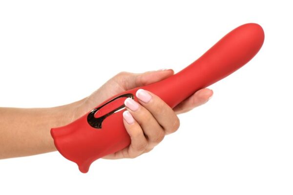 Lickgasm Dubbelzijdige Kus Vibrator - Rood - Afbeelding 4