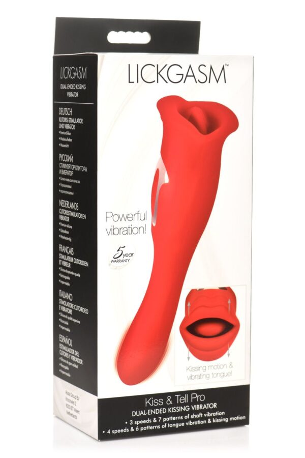 Lickgasm Dubbelzijdige Kus Vibrator - Rood - Afbeelding 11