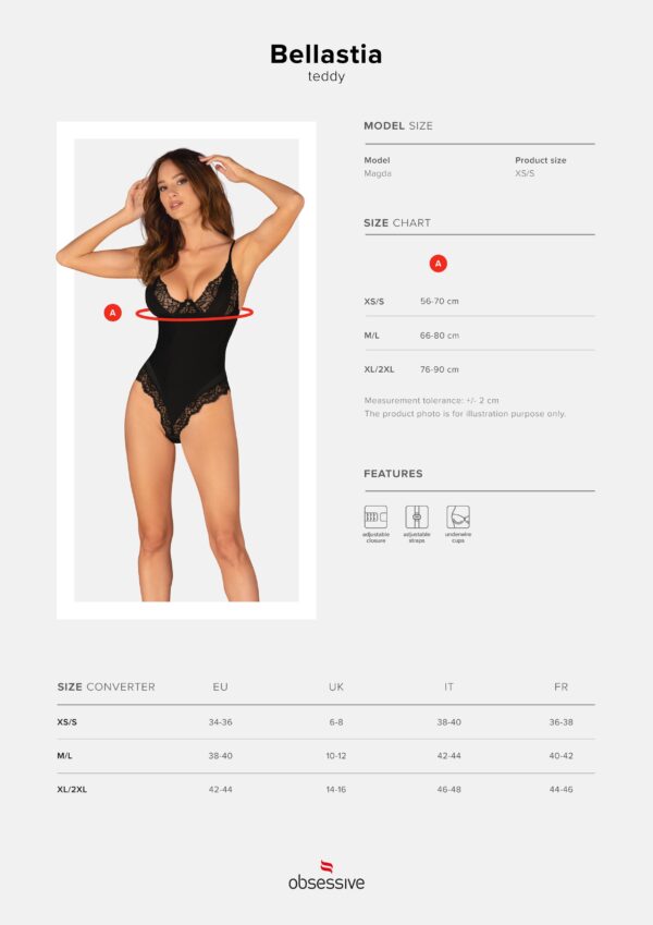 Bellastia Body Met Beugel Cups - Zwart - Afbeelding 5