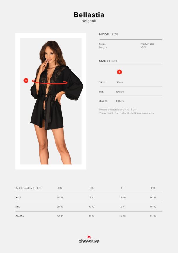 Obsessive - Bellastia Kimono - Zwart - Afbeelding 7