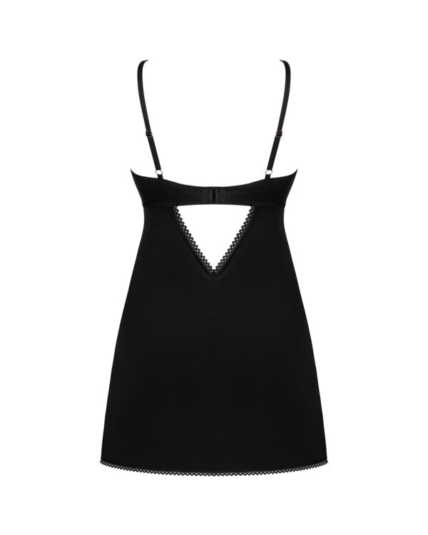Obsessive - Rosenty Babydoll & String - Zwart/Paars - Afbeelding 5