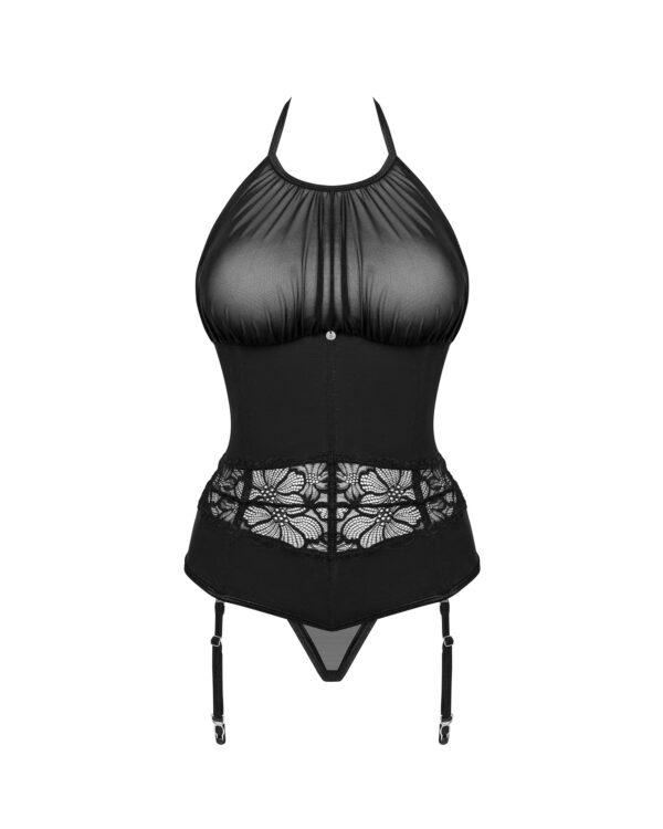 Obsessive - Serafia Korset en String - Zwart - Afbeelding 2