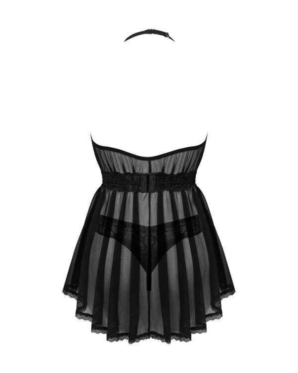 Obsessive - Serafia Babydoll & String - Zwart - Afbeelding 6
