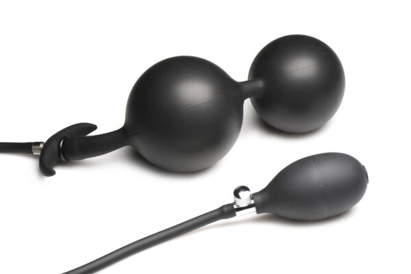 Opblaasbare Siliconen Anaal Plug - Zwart - Afbeelding 2