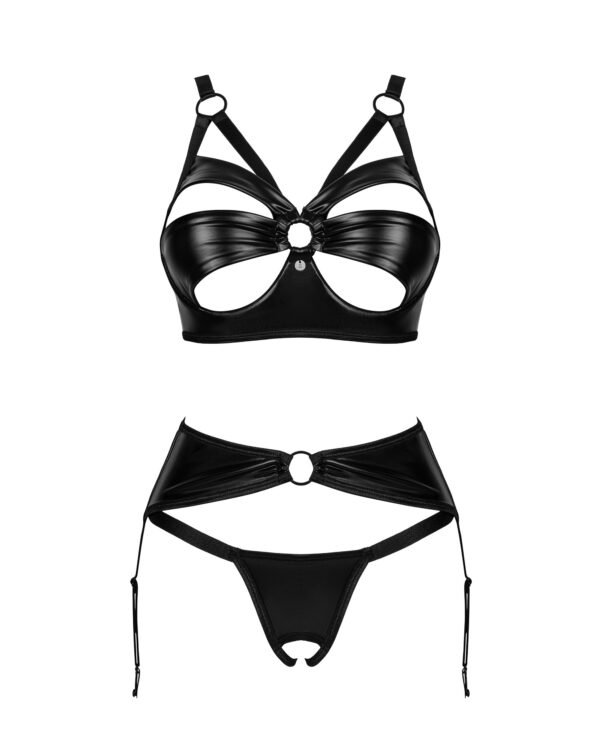 Obsessive - Armares Kruisloze 3-Delige Set - Zwart - Afbeelding 8