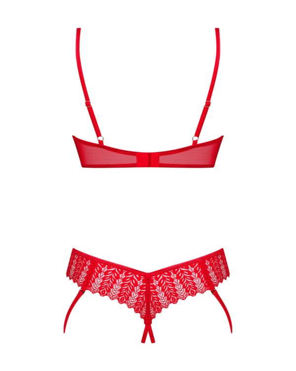 Obsessive - Ingridia 2-delige Open Set - Rood - Afbeelding 3