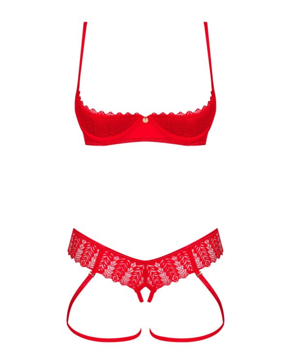 Obsessive - Ingridia 2-delige Open Set - Rood - Afbeelding 4