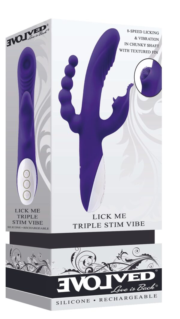 Evolved - Lick Me Triple Stim Vibe Vibrator - Paars - Afbeelding 4