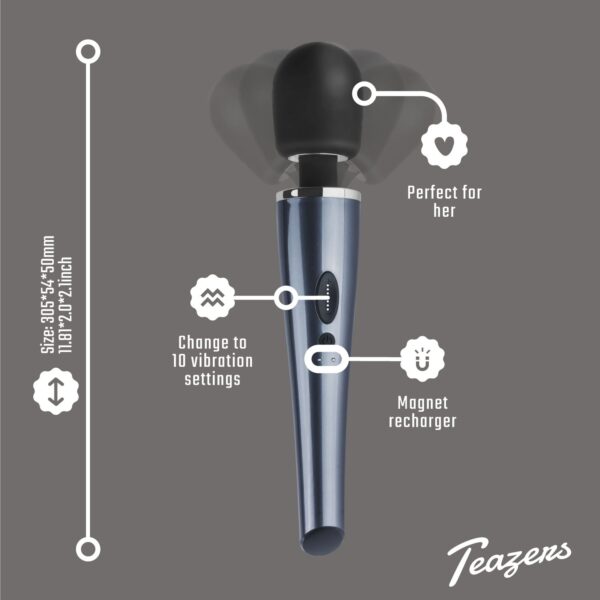 Black Lightning Wand Vibrator - Afbeelding 10