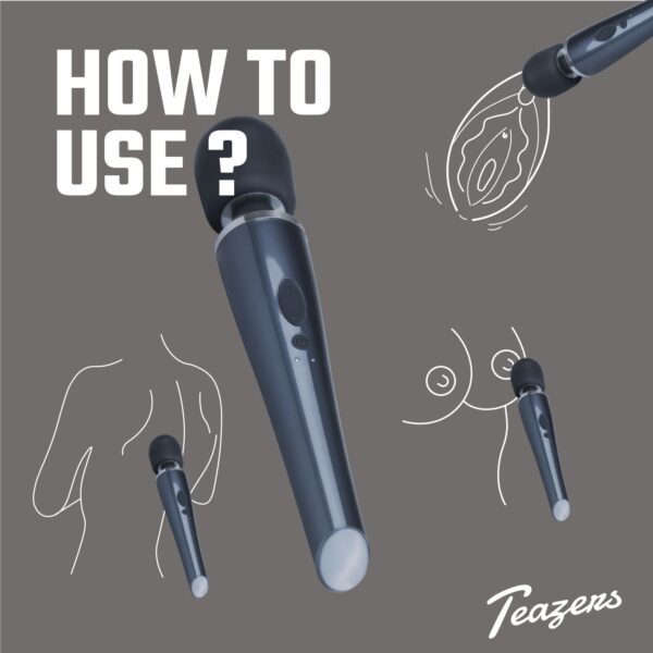 Black Lightning Wand Vibrator - Afbeelding 2