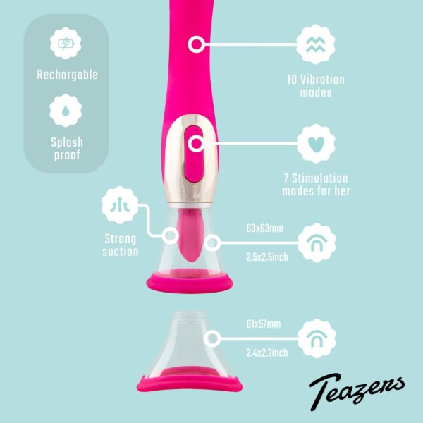 Teazers - Pleasure Pump Met G-Spot Vibrator - Roze - Afbeelding 12