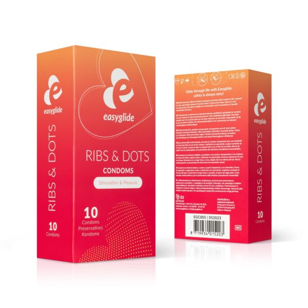 EasyGlide - Ribs and Dots Condooms - 10 stuks - Afbeelding 2