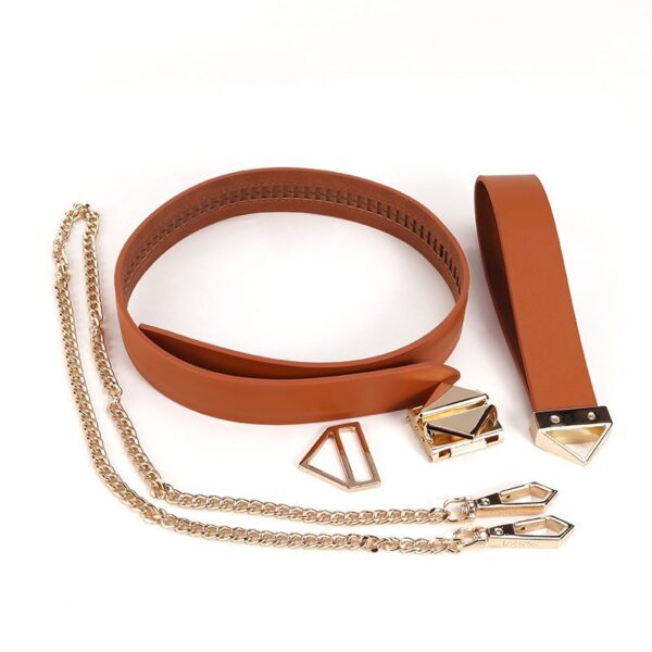 LOCKINK -  Halsband met Riem Set - bruin - Afbeelding 5