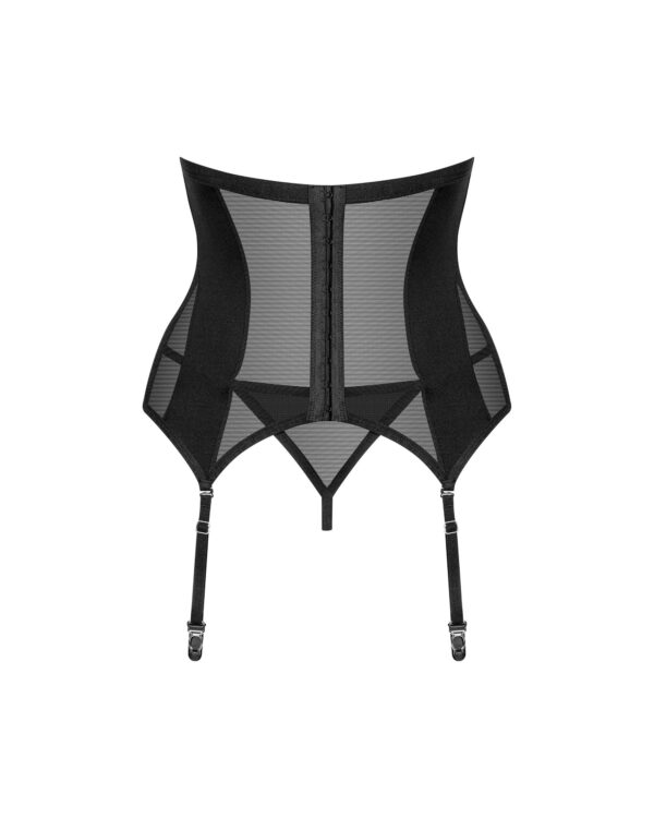 Obsessive - Chic Amoria Open Korset en String - Zwart - Afbeelding 3