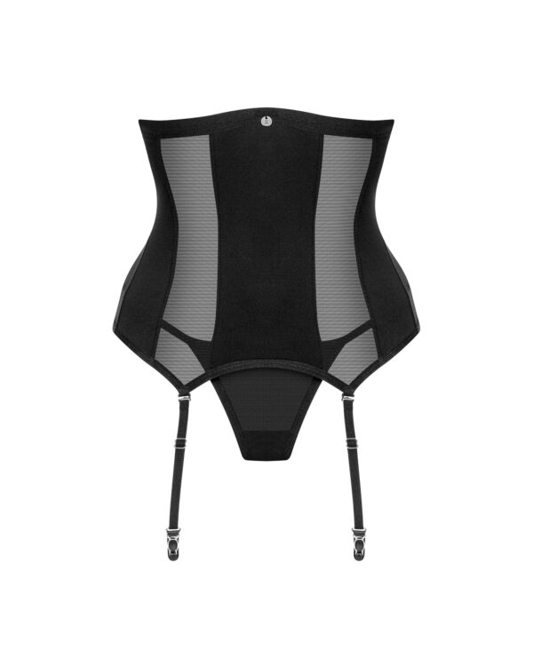 Obsessive - Chic Amoria Open Korset en String - Zwart - Afbeelding 2