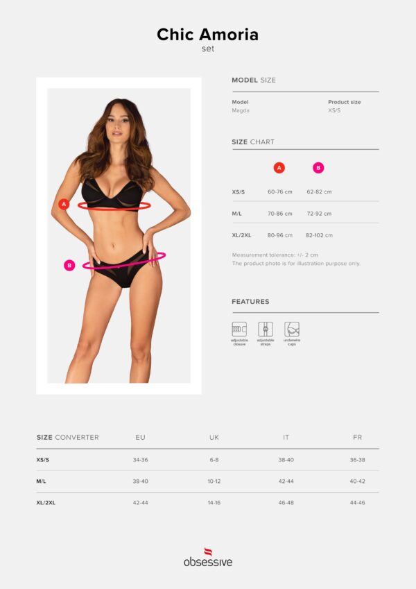 Obsessive - Chic Amoria Tweedelige Set - Zwart - Afbeelding 5