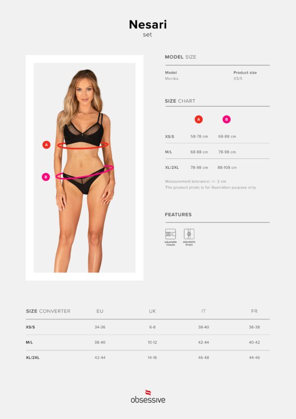 Obsessive - Nesari Tweedelige Set - Zwart - Afbeelding 5