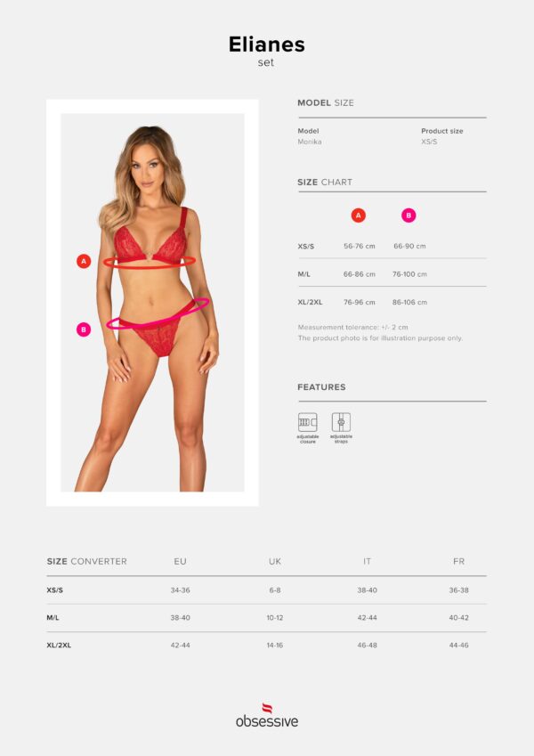 Obsessive - Elianes Tweedelige Set - Rood - Afbeelding 5