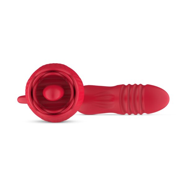 Teazers Roos Vibrator met Stotende Dildo - Afbeelding 8