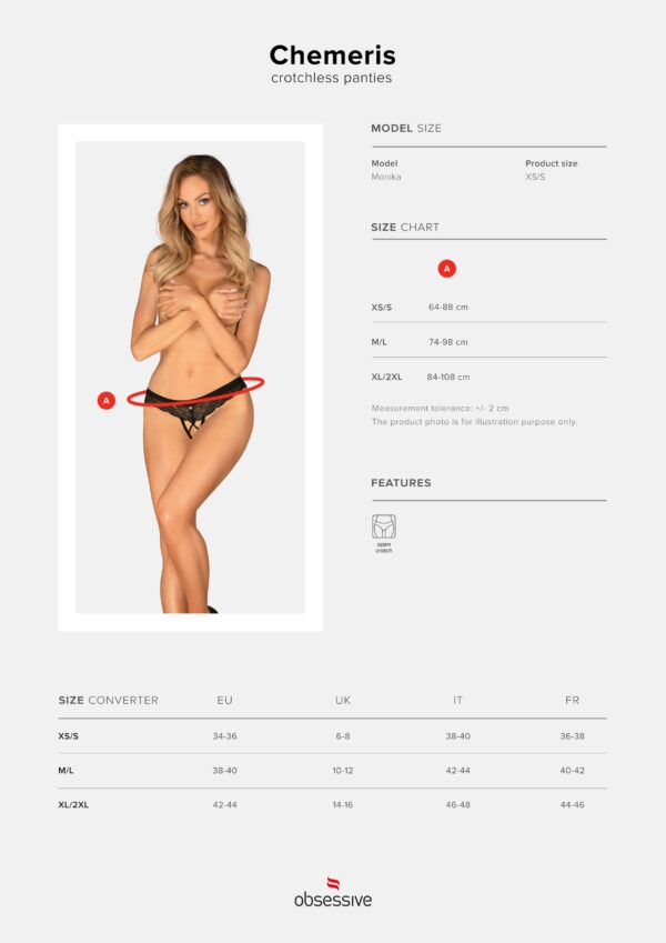 Obsessive - Chemeris Kruisloze Slip - Zwart - Afbeelding 7