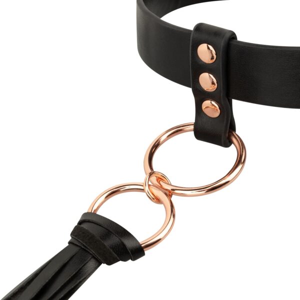 Rosy Gold - Halsband met Flogger - Zwart - Afbeelding 6