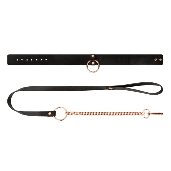 Rosy Gold - Halsband met Leash - Zwart - Afbeelding 5
