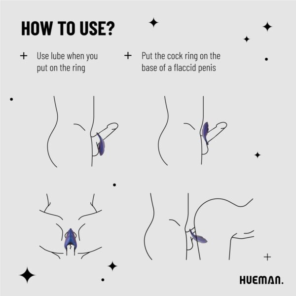 Hueman - Neptune Vibrerende Cockring + Afstandsbediening - Afbeelding 3