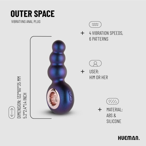 Hueman - Outer Space Vibrerende Buttplug - Afbeelding 4