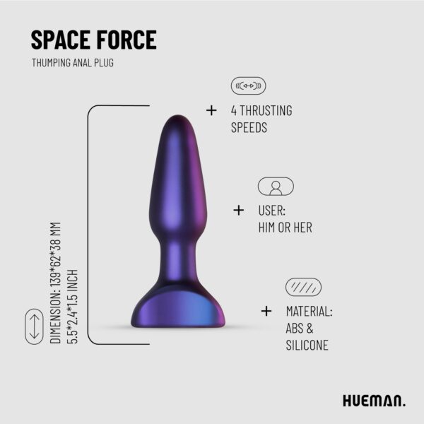 Hueman - Space Force Vibrerende en Stotende Buttplug - Afbeelding 4