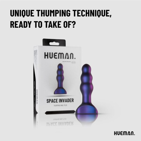 Hueman - Space Invader Vibrerende en Stotende Buttplug - Afbeelding 5