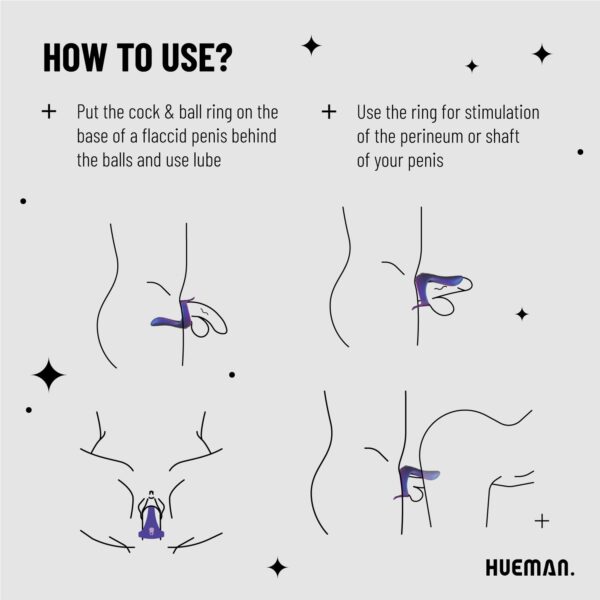 Hueman - Vibrerende Strap-on Cockring - Afbeelding 3