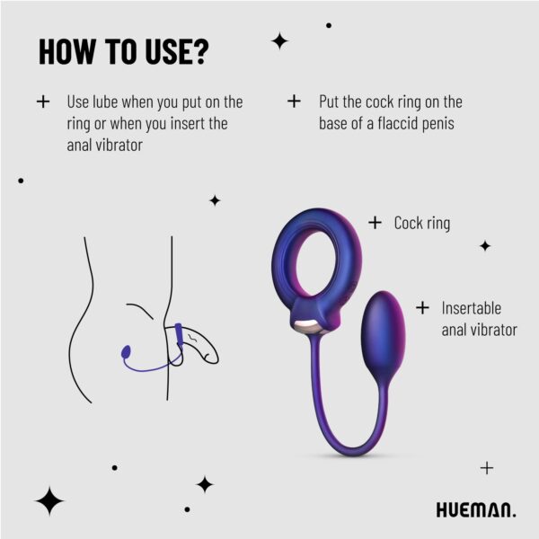 Hueman - Cockring met Anaal Bal - Afbeelding 3