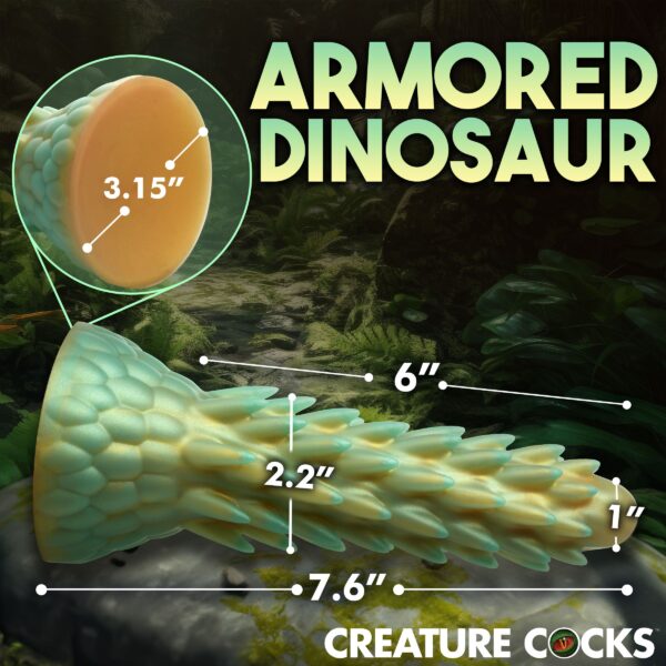 Stegosaurus Spiky Reptiel Dildo - Groen - Afbeelding 10