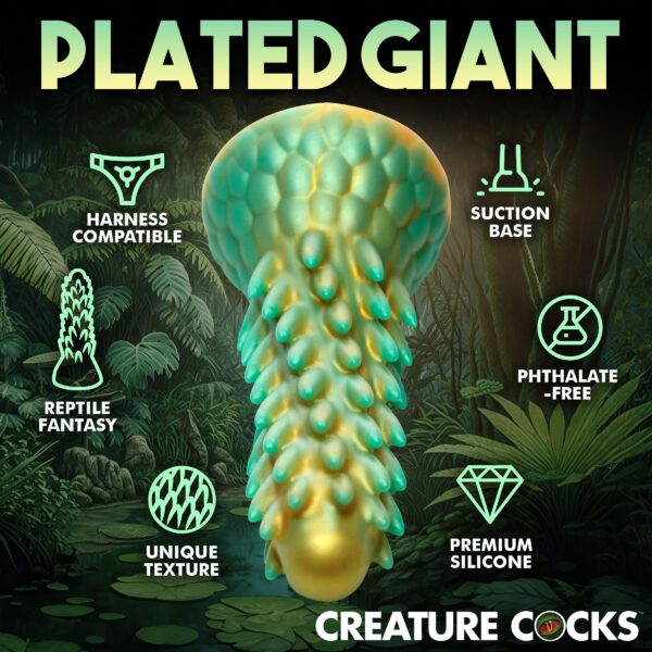 Stegosaurus Spiky Reptiel Dildo - Groen - Afbeelding 11