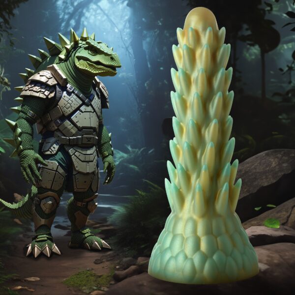 Stegosaurus Spiky Reptiel Dildo - Groen - Afbeelding 14