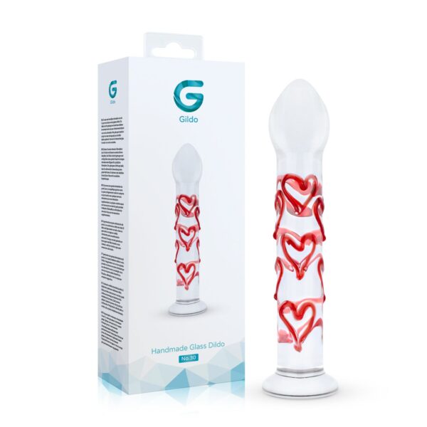 Gildo - Glazen G-spot/Prostaat Dildo Met Hartjes No.30 - Afbeelding 7