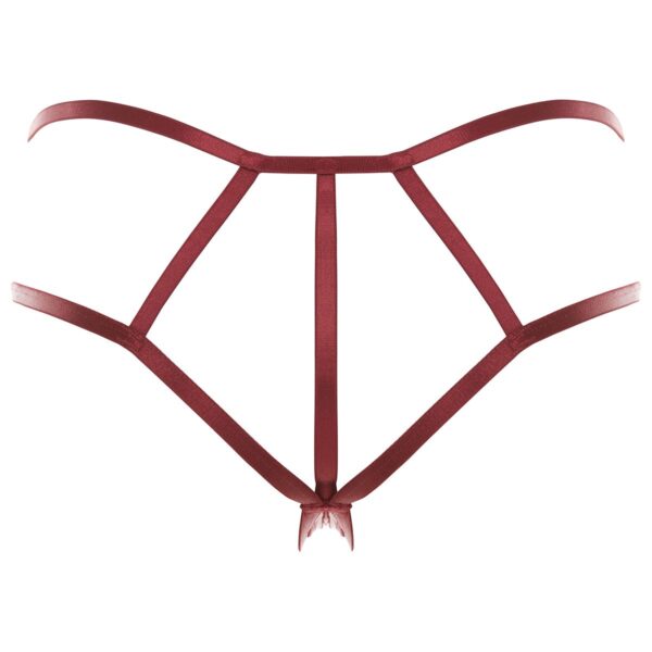 I Like It Rough String Met Open Kruisje - Burgundy - Afbeelding 4