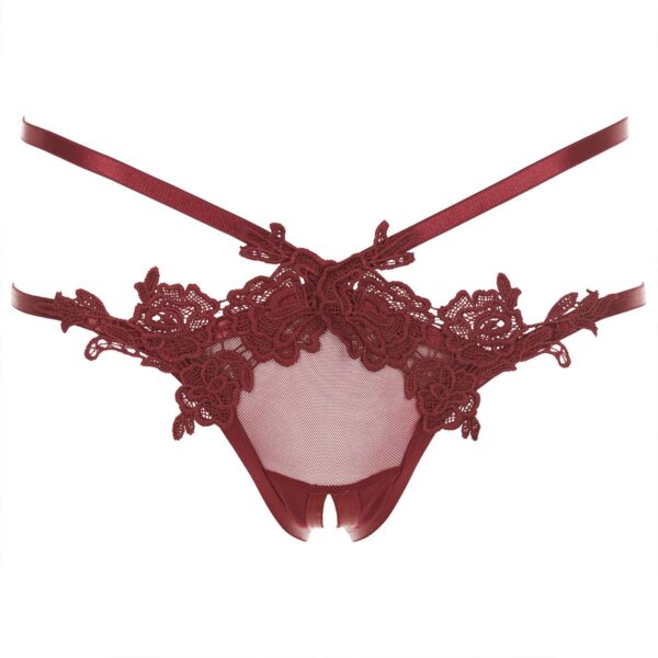 I Like It Rough String Met Open Kruisje - Burgundy - Afbeelding 3