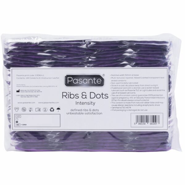 Pasante Ribs & Dots Intensity Condooms - 144 stuks - Afbeelding 2