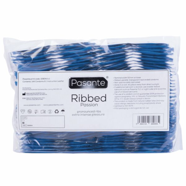 Pasante Ribbed Condooms - 144 stuks - Afbeelding 2