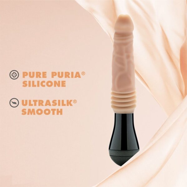 Dr. Skin Silicone - Dr. Knight - Stotende en Vibrerende Dildo - Beige - Afbeelding 5