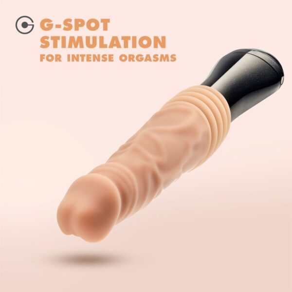 Dr. Skin Silicone - Dr. Knight - Stotende en Vibrerende Dildo - Beige - Afbeelding 7