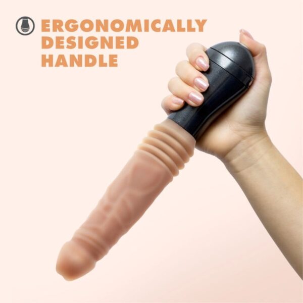 Dr. Skin Silicone - Dr. Knight - Stotende en Vibrerende Dildo - Beige - Afbeelding 9