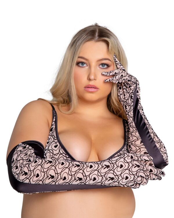 Playboy Lingerie - Bunny Kiss Handschoenen - Zwart - Afbeelding 2