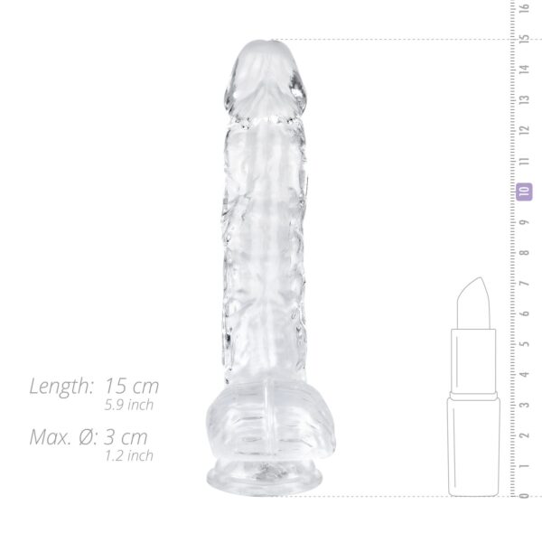 Jelly Dildo met Ballen - 13,5 cm - Afbeelding 7