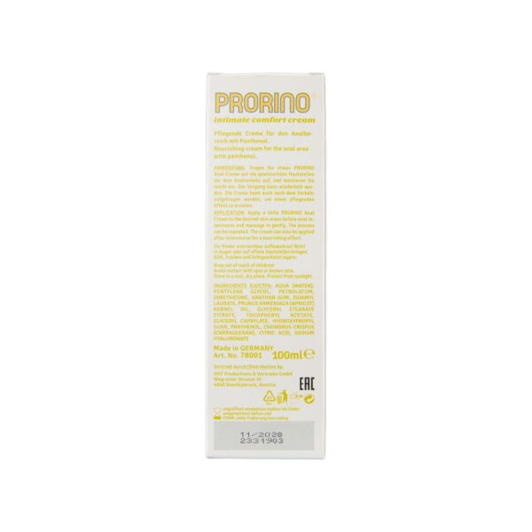 HOT - PRORINO Sensitive Anal Comfort Cream - 100 ml - Afbeelding 3