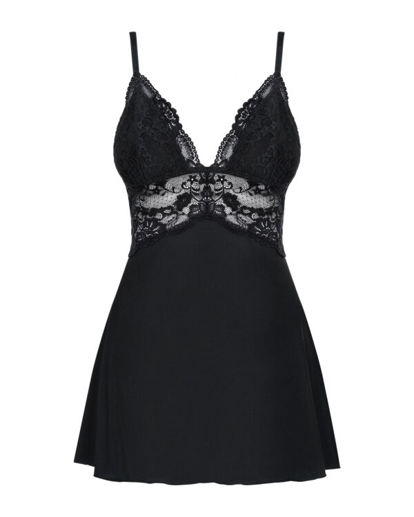 Babydoll Setje Met Kant - Zwart - Afbeelding 5