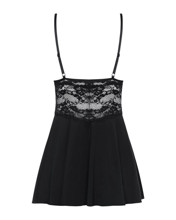 Babydoll Setje Met Kant - Zwart - Afbeelding 4
